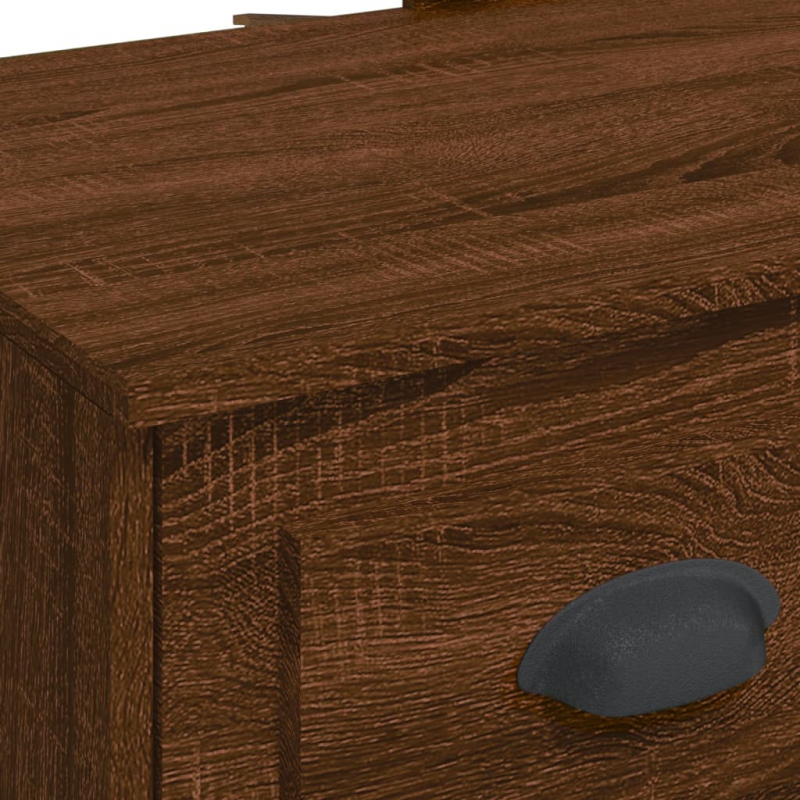 Schminktisch mit LED-Leuchten Braun Eichen-Optik 90x42x132,5 cm