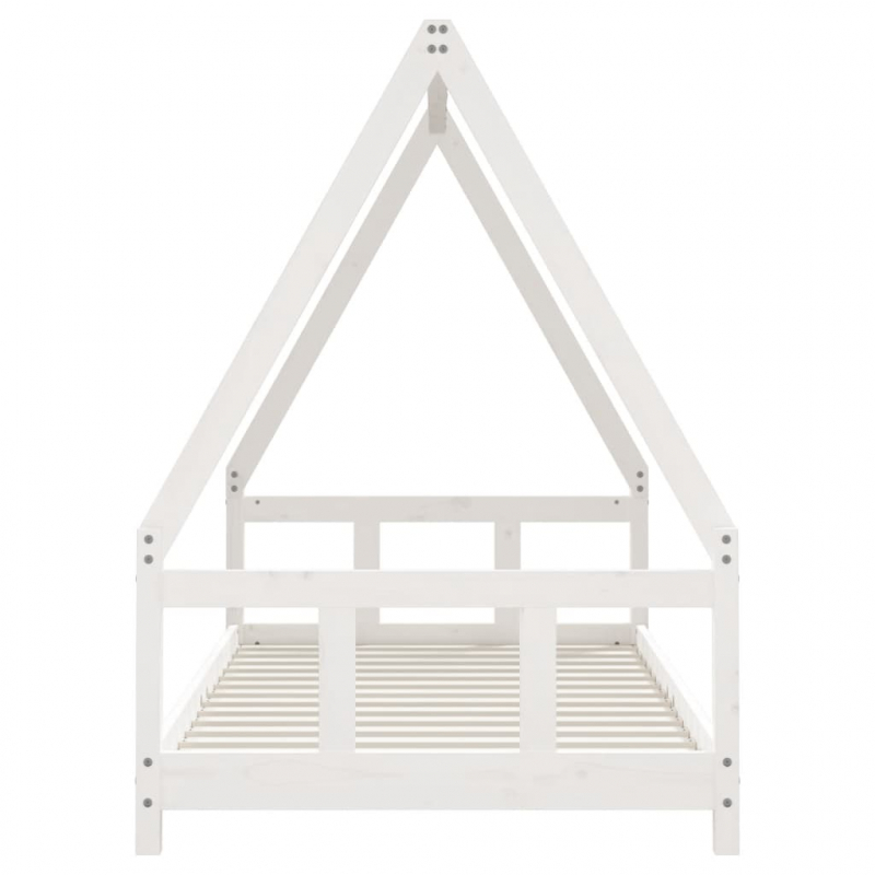 Kinderbett Weiß 90x190 cm Massivholz Kiefer