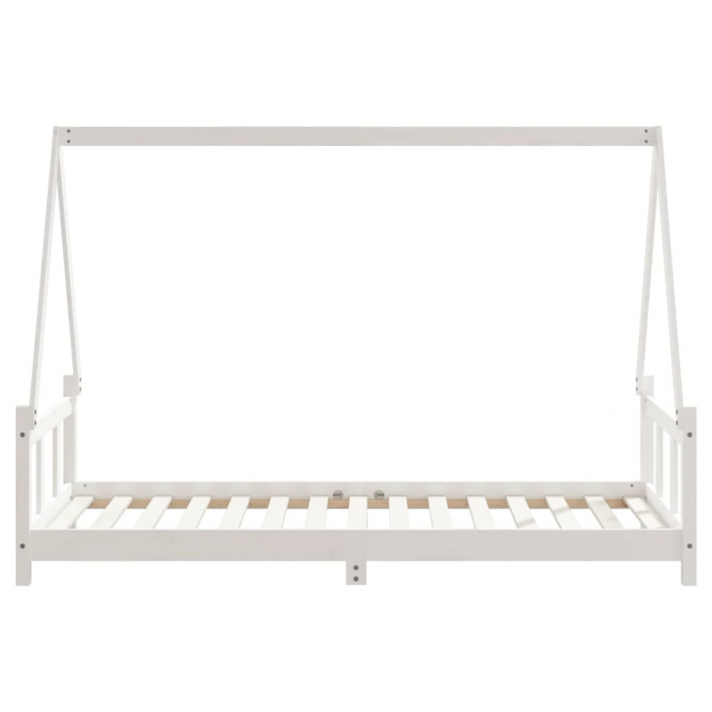 Kinderbett Weiß 90x190 cm Massivholz Kiefer