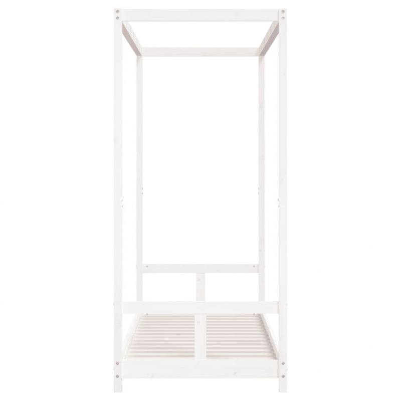 Kinderbett Weiß 80x200 cm Massivholz Kiefer