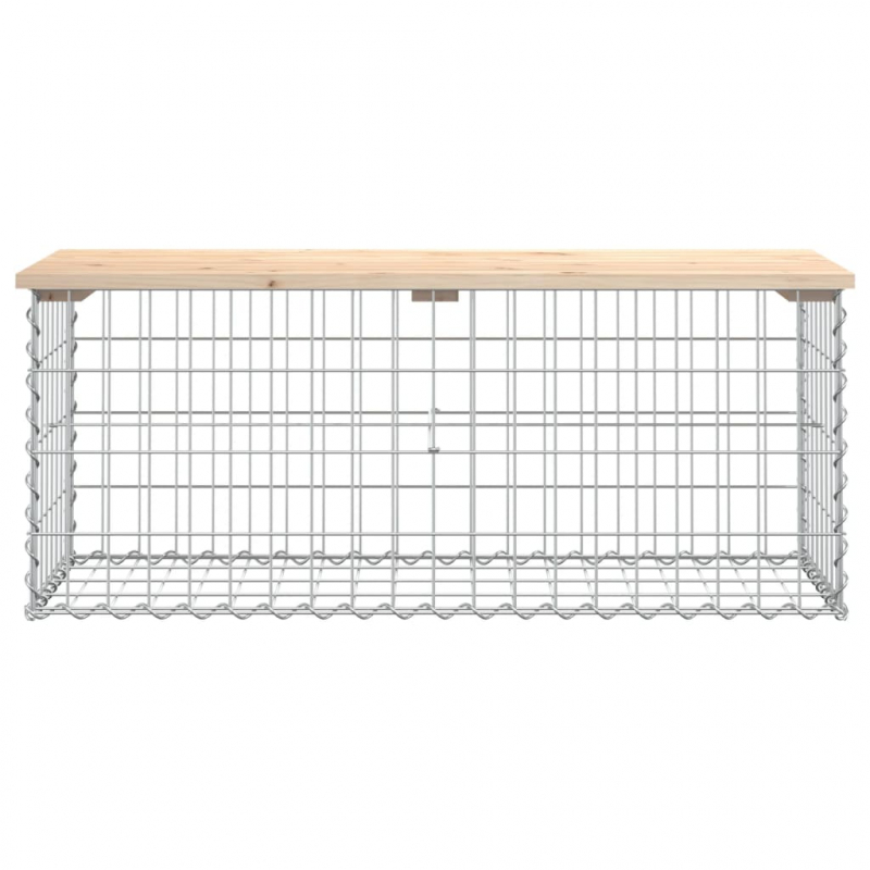 Gartenbank aus Gabionen 103x44x42 cm Massivholz Kiefer