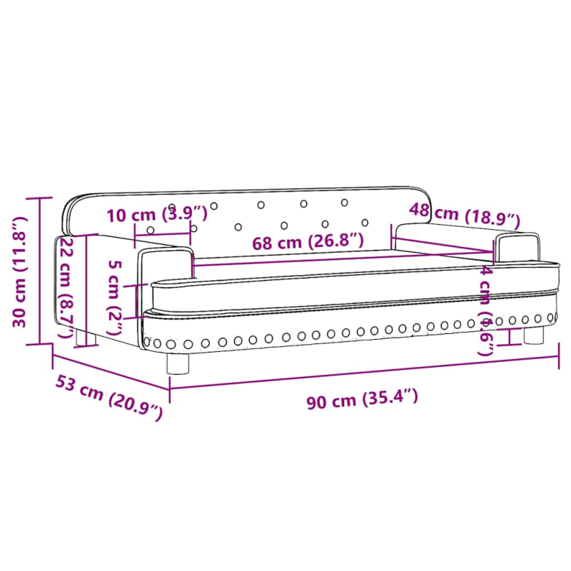 Kindersofa Cappuccino 90x53x30 cm Kunstleder