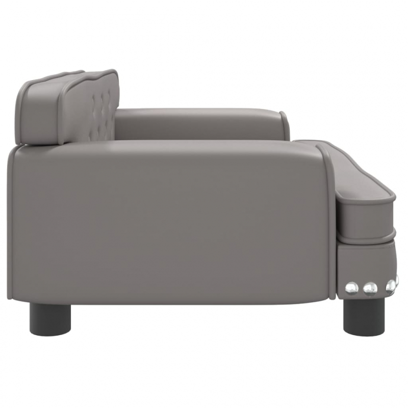 Kindersofa Grau 70x45x30 cm Kunstleder