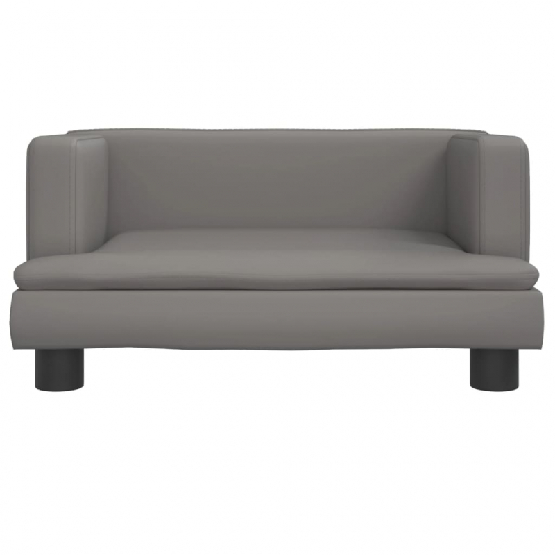 Kindersofa Grau 60x40x30 cm Kunstleder
