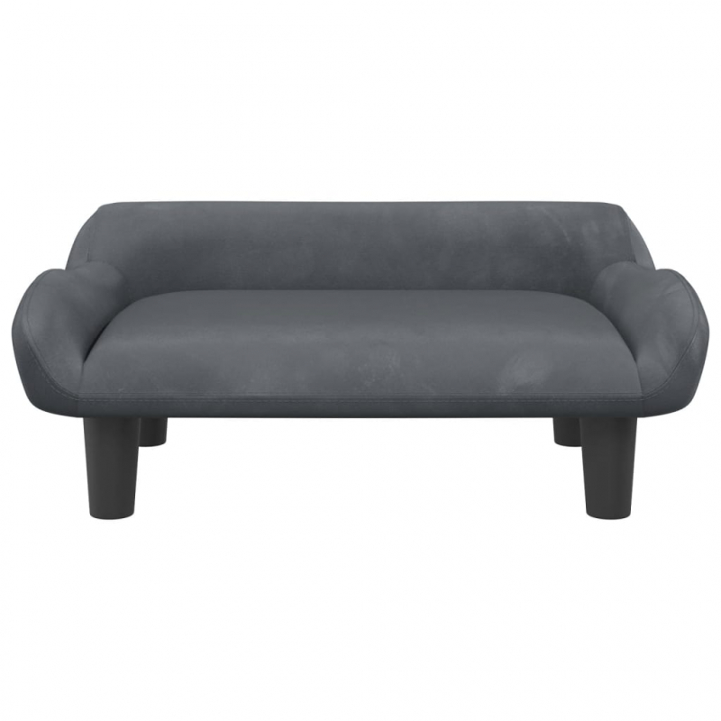 Kindersofa Dunkelgrau 70x40x24 cm Samt