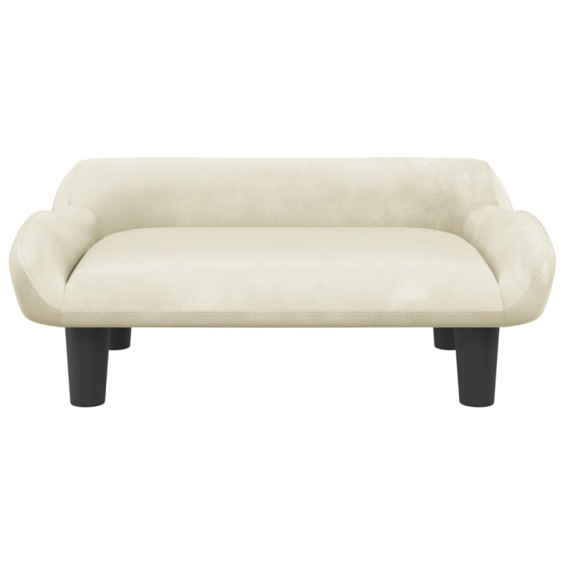 Kindersofa Creme 70x40x24 cm Samt