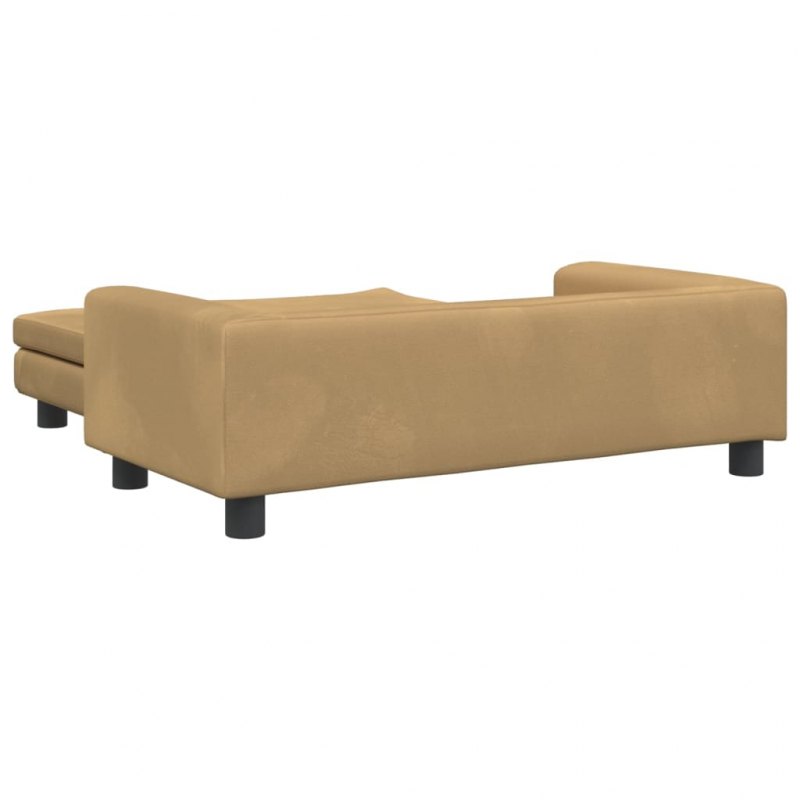 Kindersofa mit Hocker Braun 100x50x30 cm Samt