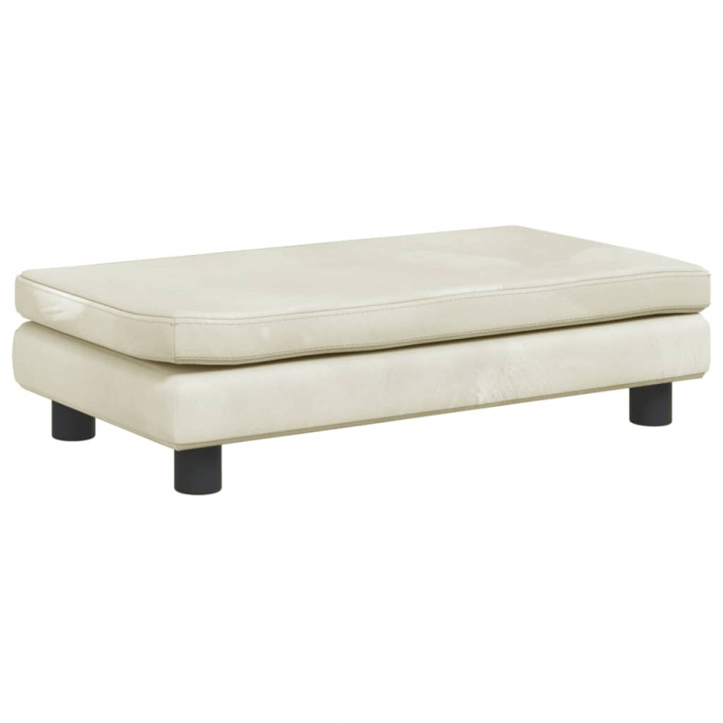 Kindersofa mit Hocker Creme 100x50x30 cm Samt