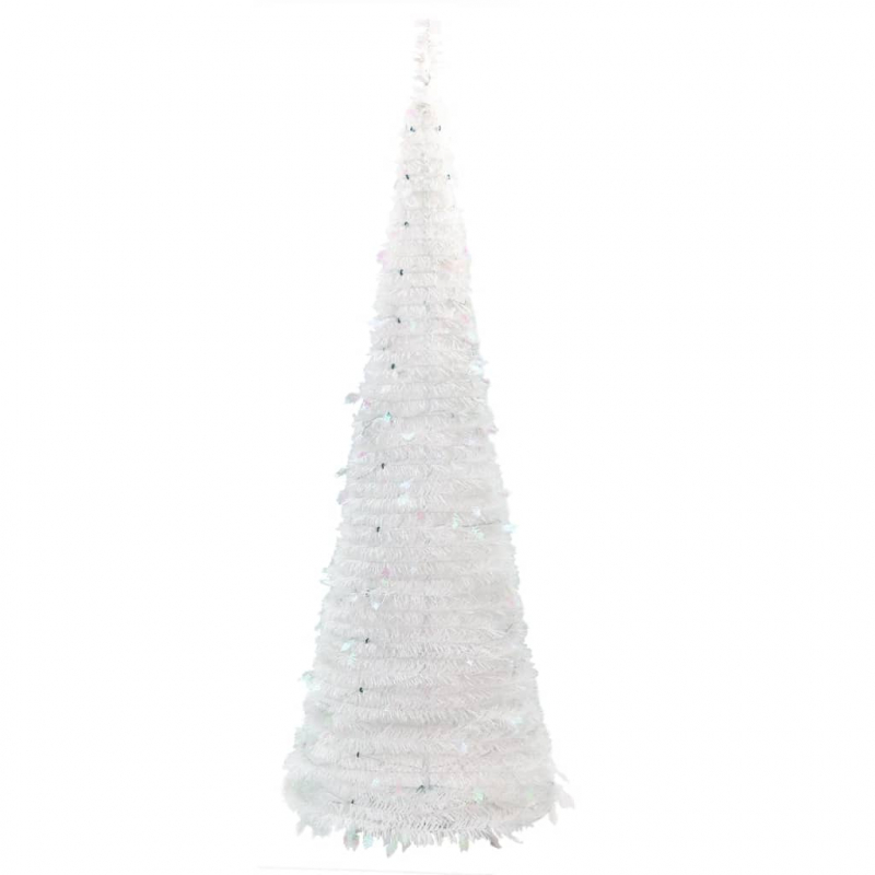 Pop-Up-Weihnachtsbaum Künstlich 200 LEDs Weiß 210 cm
