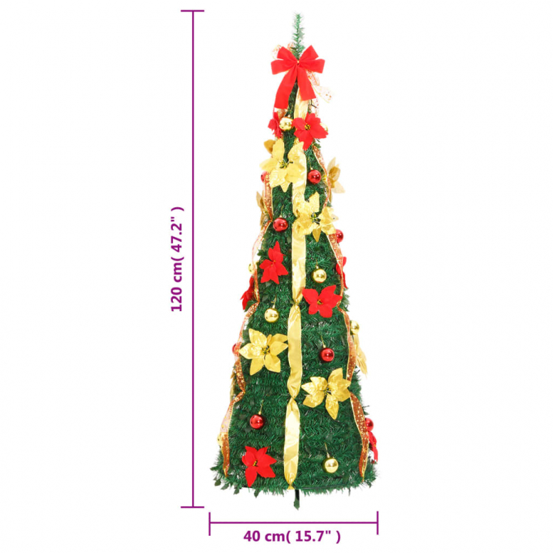 Pop-Up-Weihnachtsbaum Künstlich 50 LEDs Grün 120 cm
