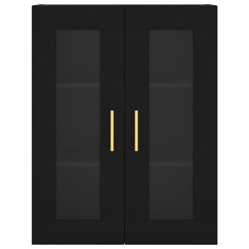 Wandschränke 2 Stk. Schwarz Holzwerkstoff