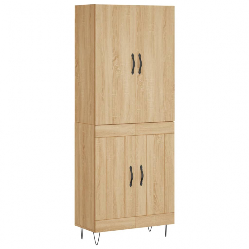 Highboard Sonoma-Eiche 69,5x34x180 cm Holzwerkstoff