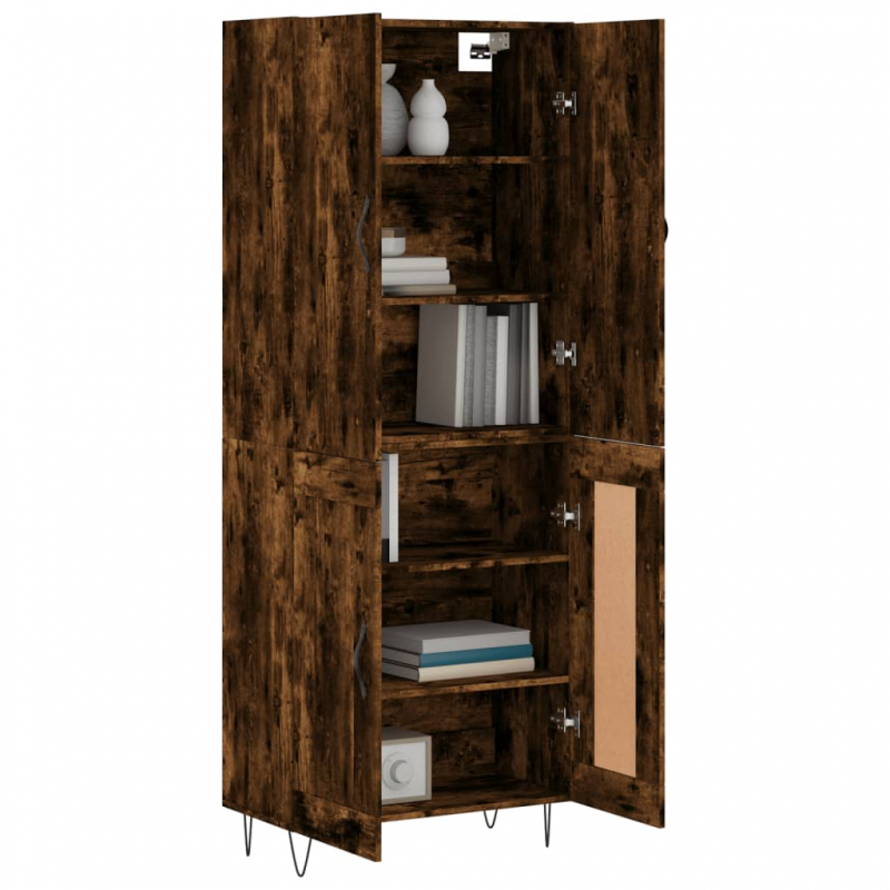 Highboard Räuchereiche 69,5x34x180 cm Holzwerkstoff