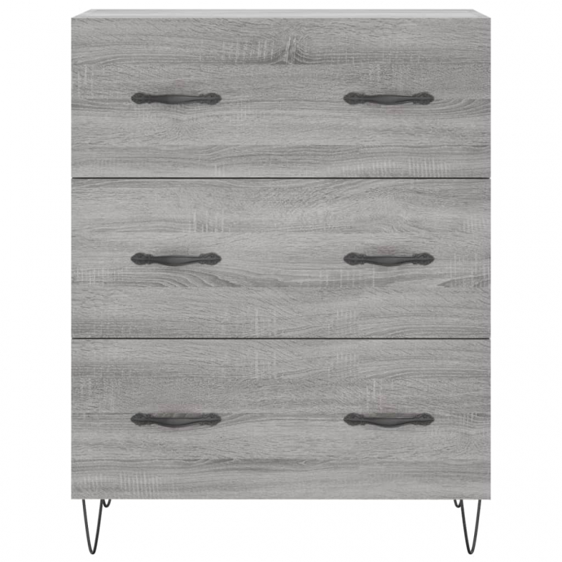Highboard Grau Sonoma 69,5x34x180 cm Holzwerkstoff