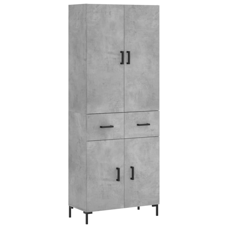 Highboard Betongrau 69,5x34x180 cm Holzwerkstoff