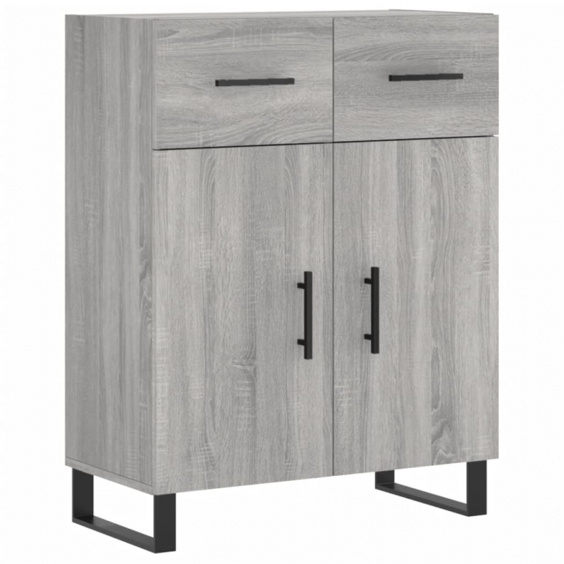 Highboard Grau Sonoma 69,5x34x180 cm Holzwerkstoff