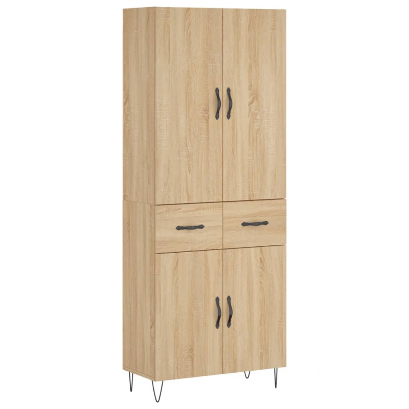 Highboard Sonoma-Eiche 69,5x34x180 cm Holzwerkstoff