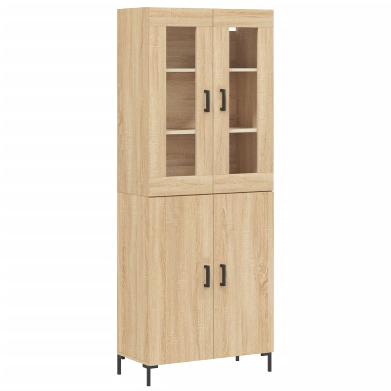 Highboard Sonoma-Eiche 69,5x34x180 cm Holzwerkstoff