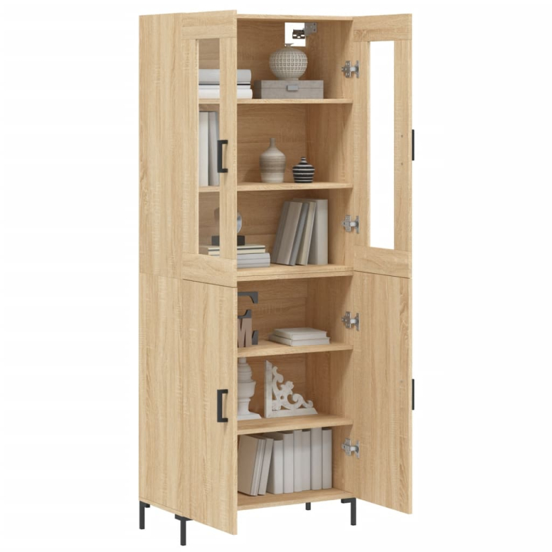 Highboard Sonoma-Eiche 69,5x34x180 cm Holzwerkstoff