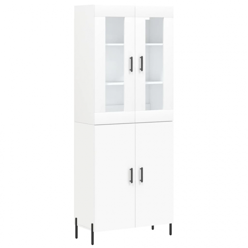 Highboard Weiß 69,5x34x180 cm Holzwerkstoff