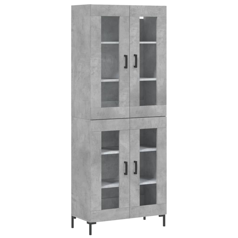 Highboard Betongrau 69,5x34x180 cm Holzwerkstoff