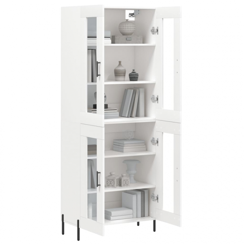 Highboard Weiß 69,5x34x180 cm Holzwerkstoff