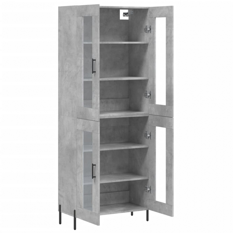 Highboard Betongrau 69,5x34x180 cm Holzwerkstoff