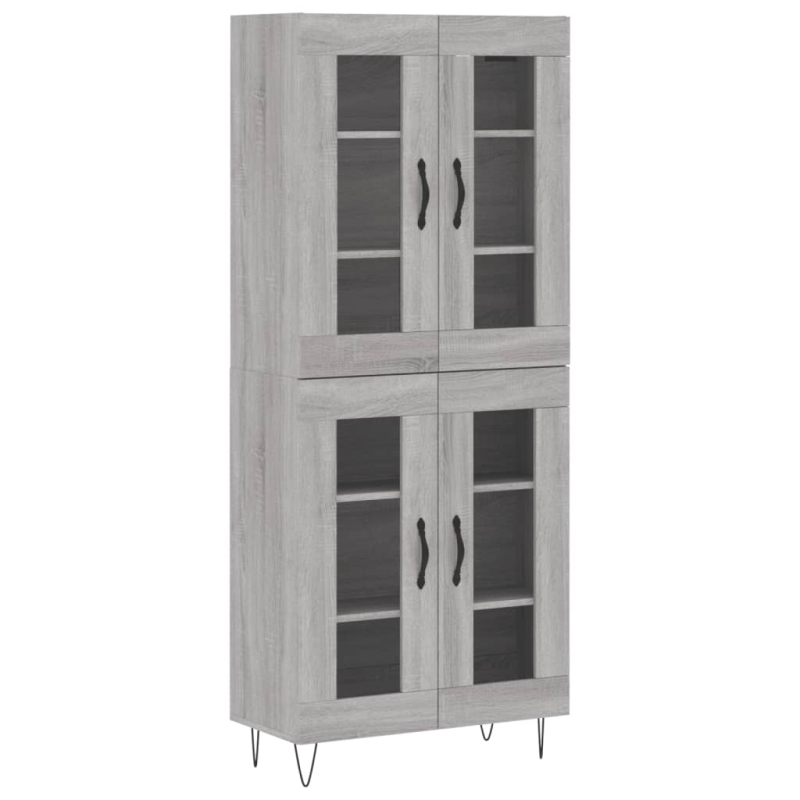 Highboard Grau Sonoma 69,5x34x180 cm Holzwerkstoff