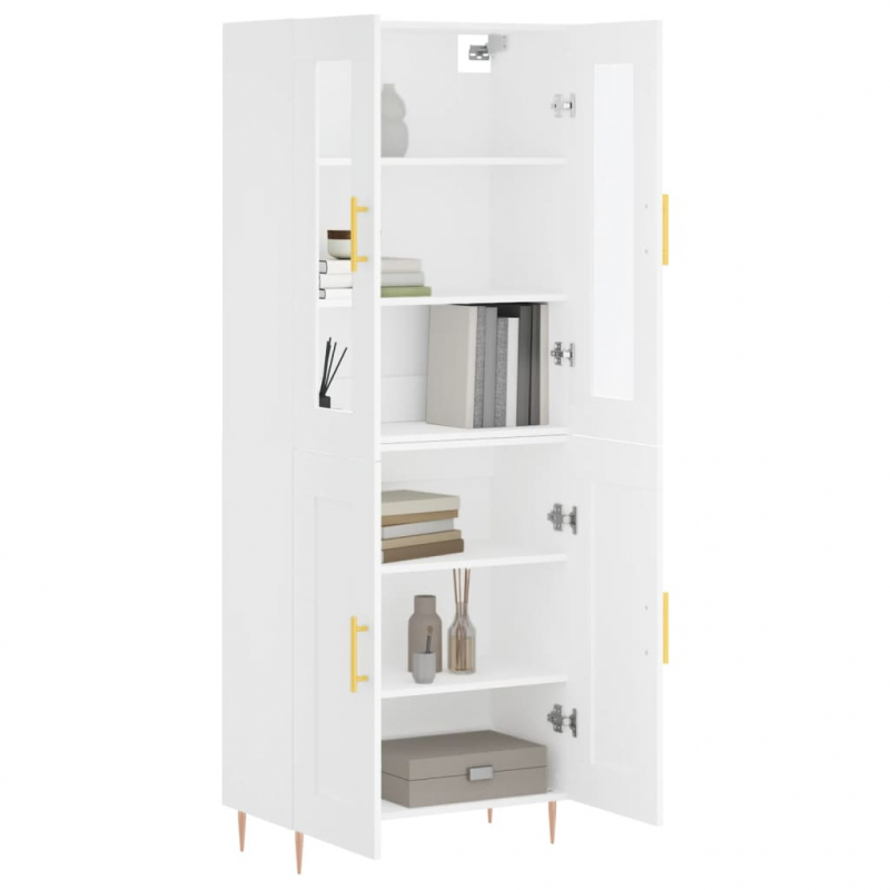 Highboard Weiß 69,5x34x180 cm Holzwerkstoff