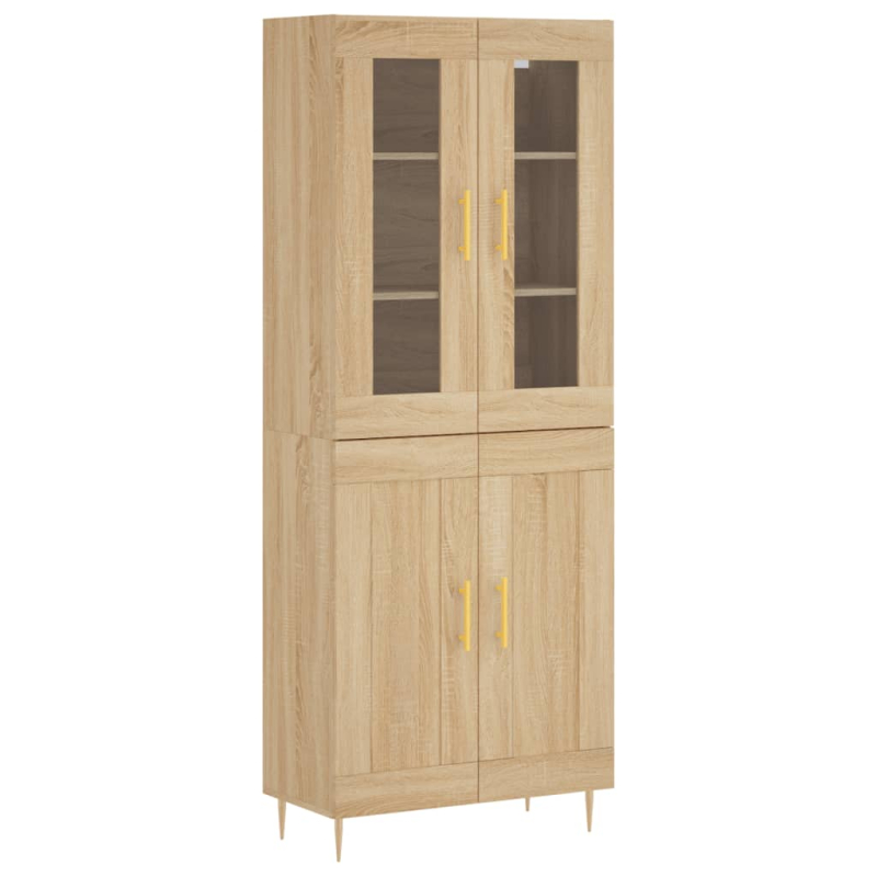 Highboard Sonoma-Eiche 69,5x34x180 cm Holzwerkstoff