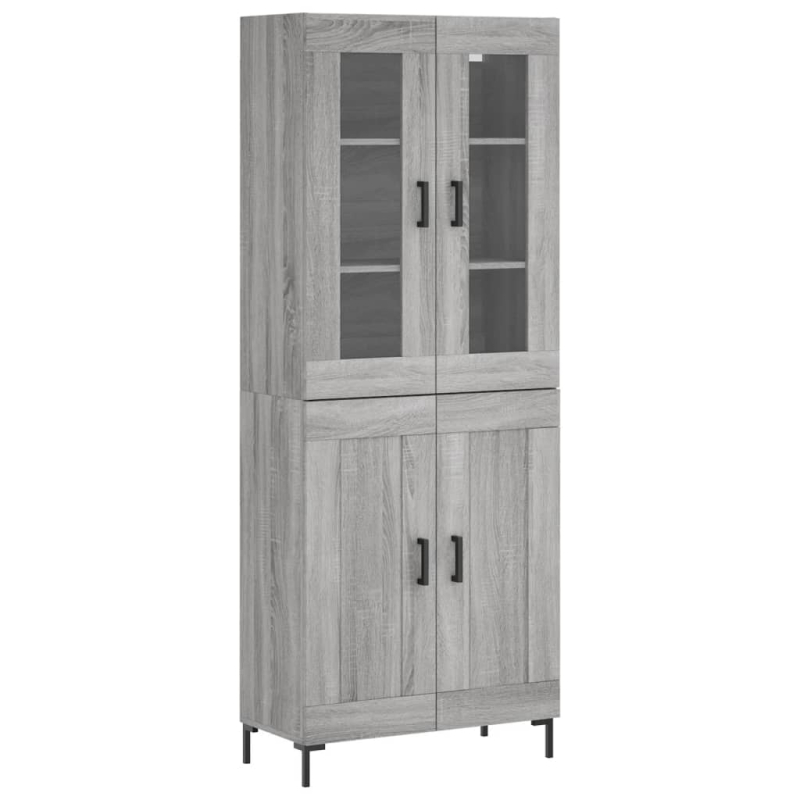 Highboard Grau Sonoma 69,5x34x180 cm Holzwerkstoff