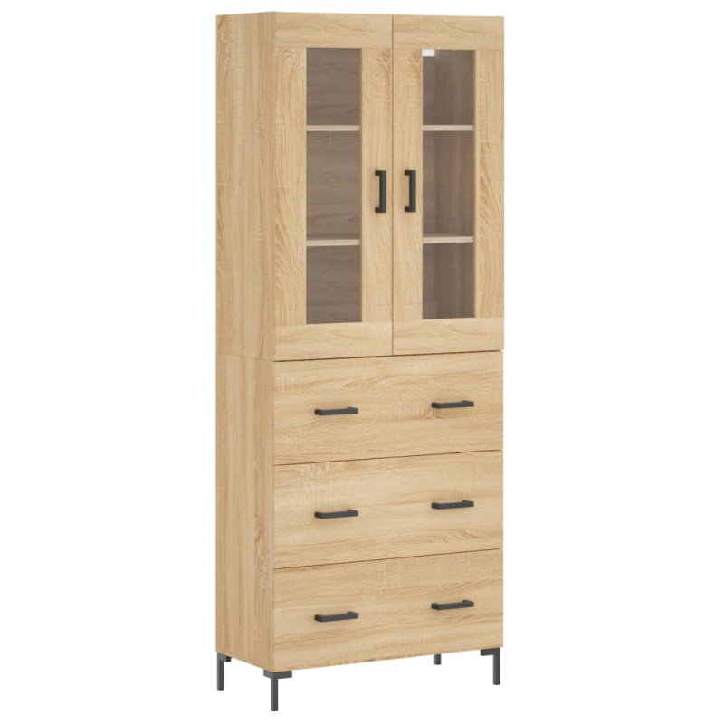 Highboard Sonoma-Eiche 69,5x34x180 cm Holzwerkstoff