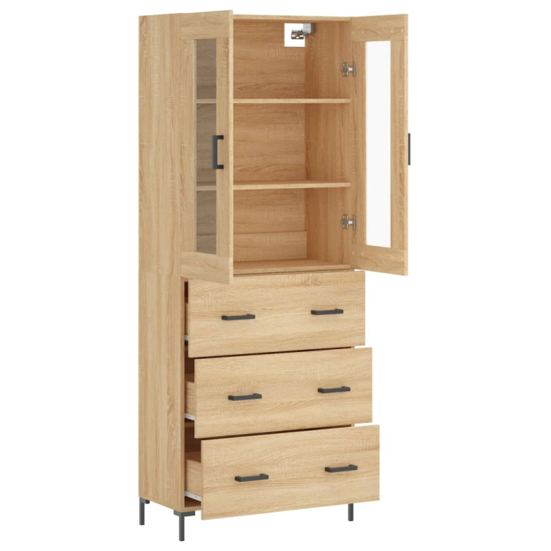 Highboard Sonoma-Eiche 69,5x34x180 cm Holzwerkstoff