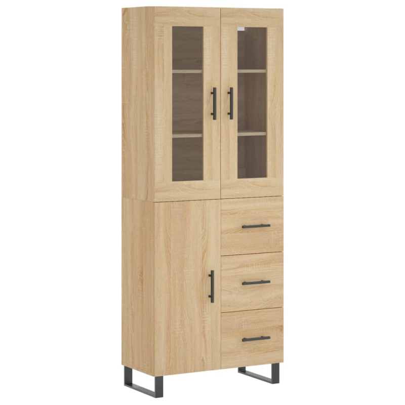 Highboard Sonoma-Eiche 69,5x34x180 cm Holzwerkstoff