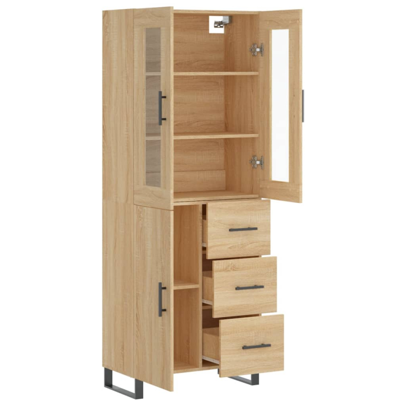 Highboard Sonoma-Eiche 69,5x34x180 cm Holzwerkstoff