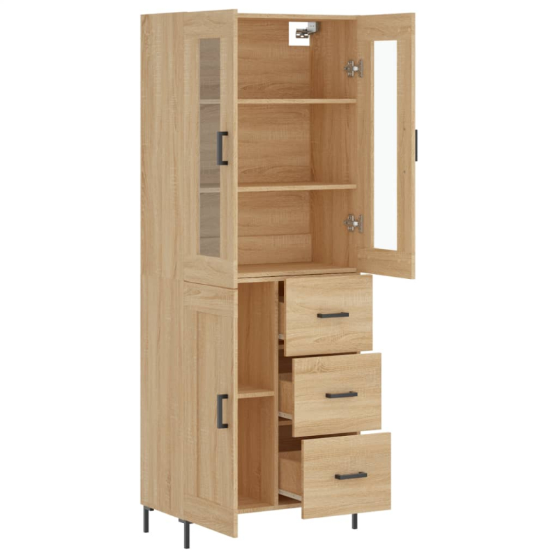 Highboard Sonoma-Eiche 69,5x34x180 cm Holzwerkstoff