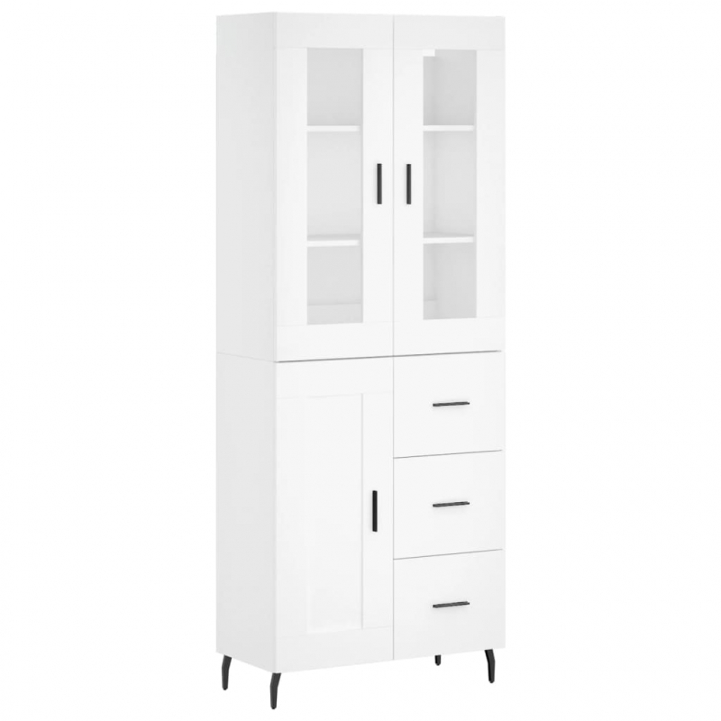 Highboard Weiß 69,5x34x180 cm Holzwerkstoff