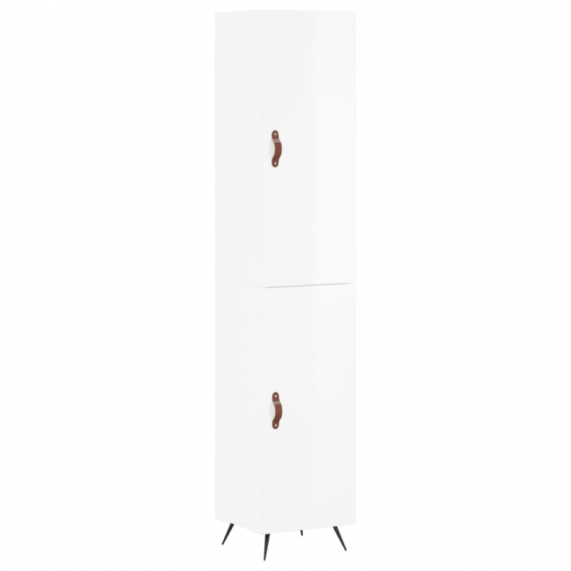 Highboard Hochglanz-Weiß 34,5x34x180 cm Holzwerkstoff