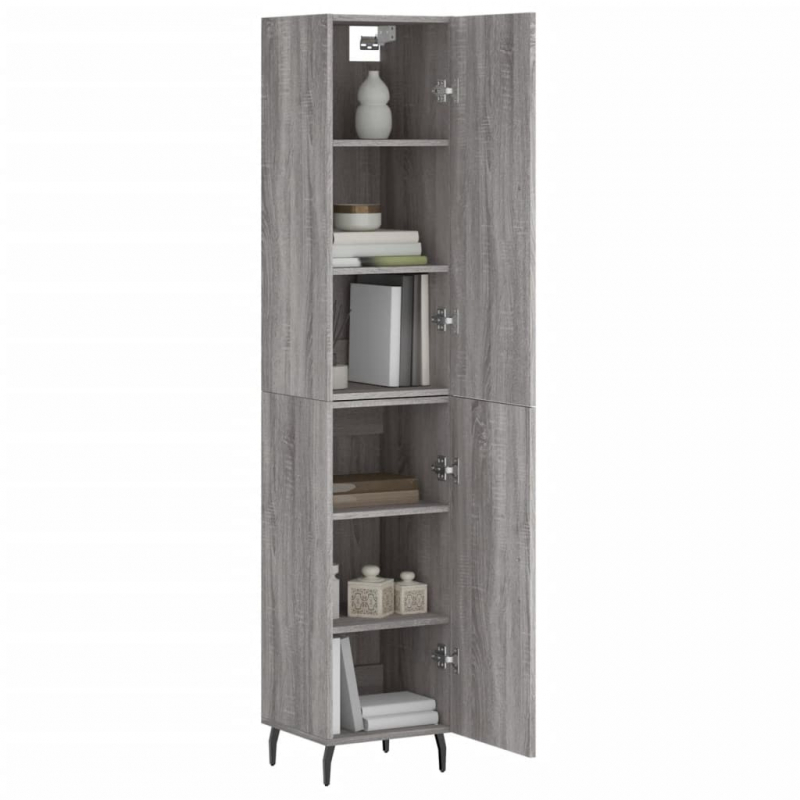 Highboard Grau Sonoma 34,5x34x180 cm Holzwerkstoff