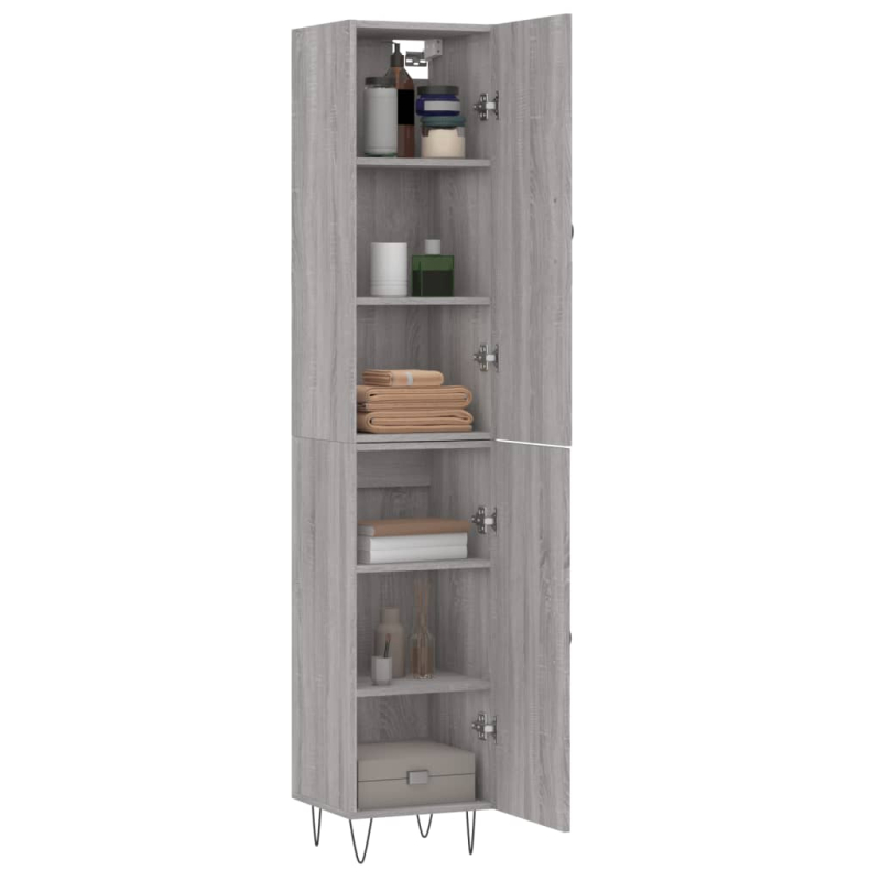 Highboard Grau Sonoma 34,5x34x180 cm Holzwerkstoff