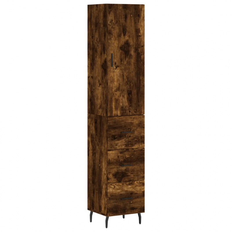 Highboard Räuchereiche 34,5x34x180 cm Holzwerkstoff