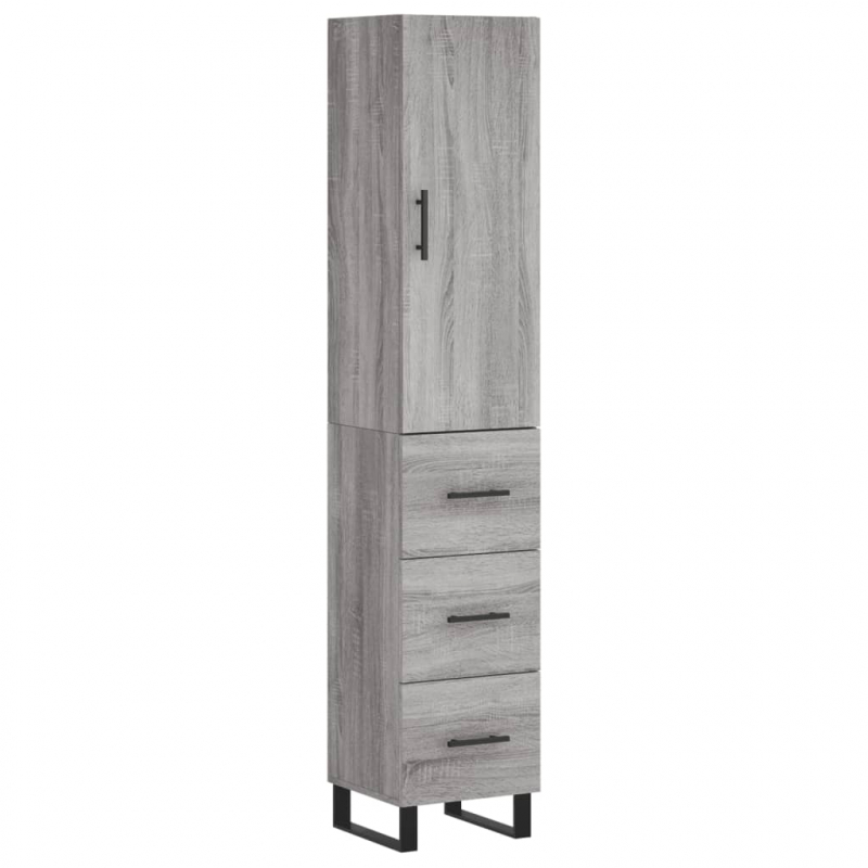 Highboard Grau Sonoma 34,5x34x180 cm Holzwerkstoff