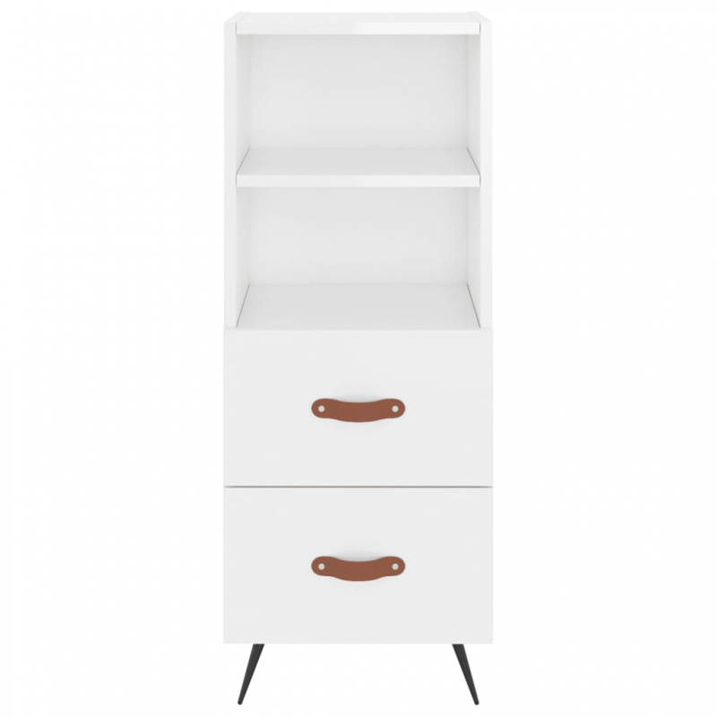 Highboard Hochglanz-Weiß 34,5x34x180 cm Holzwerkstoff