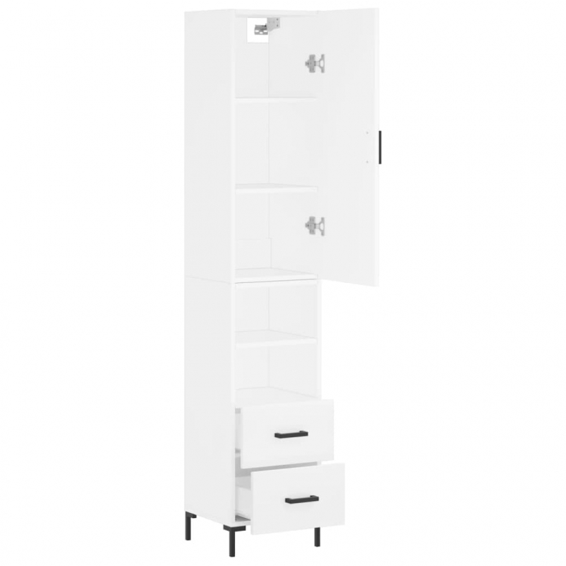 Highboard Weiß 34,5x34x180 cm Holzwerkstoff