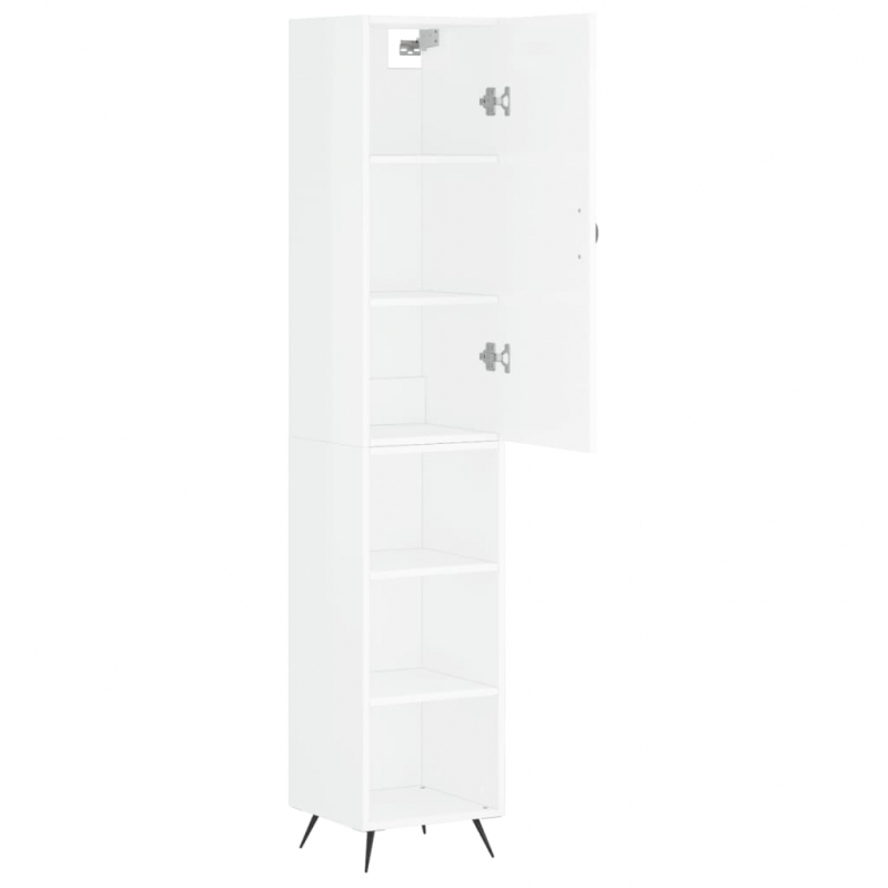 Highboard Hochglanz-Weiß 34,5x34x180 cm Holzwerkstoff