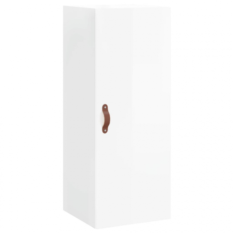 Highboard Hochglanz-Weiß 34,5x34x180 cm Holzwerkstoff