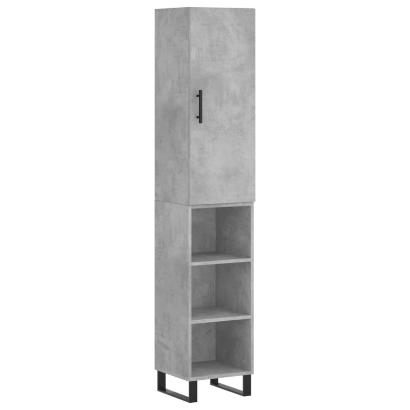 Highboard Betongrau 34,5x34x180 cm Holzwerkstoff