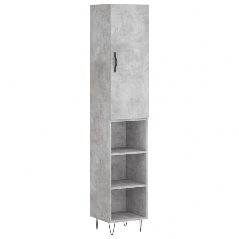 Highboard Betongrau 34,5x34x180 cm Holzwerkstoff