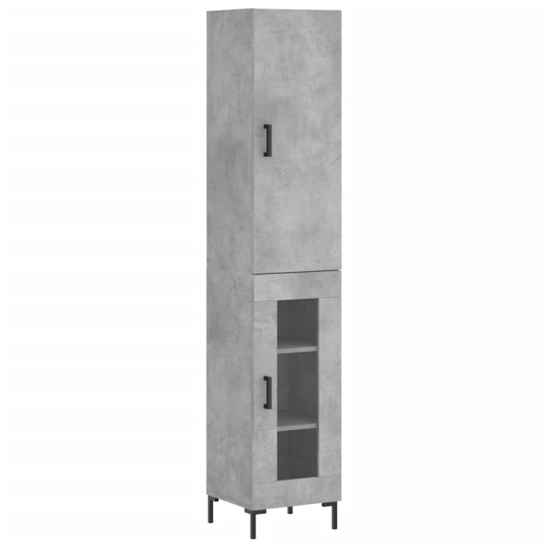Highboard Betongrau 34,5x34x180 cm Holzwerkstoff