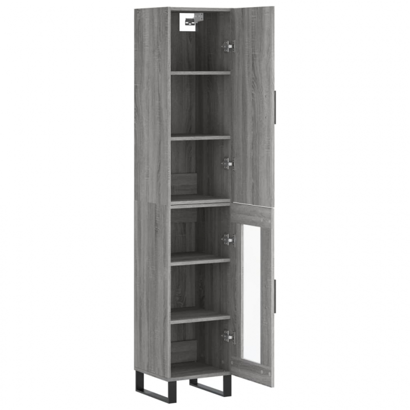 Highboard Grau Sonoma 34,5x34x180 cm Holzwerkstoff